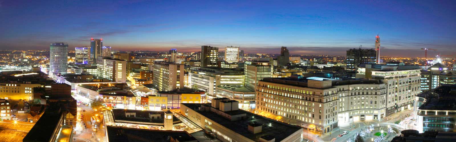 Birmingham skyline at night